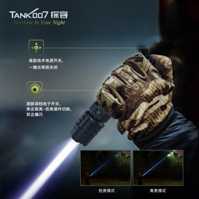 TANK007探客PTL01戰(zhàn)術(shù)型白色激光手電筒 大功率強光激光手電筒價格